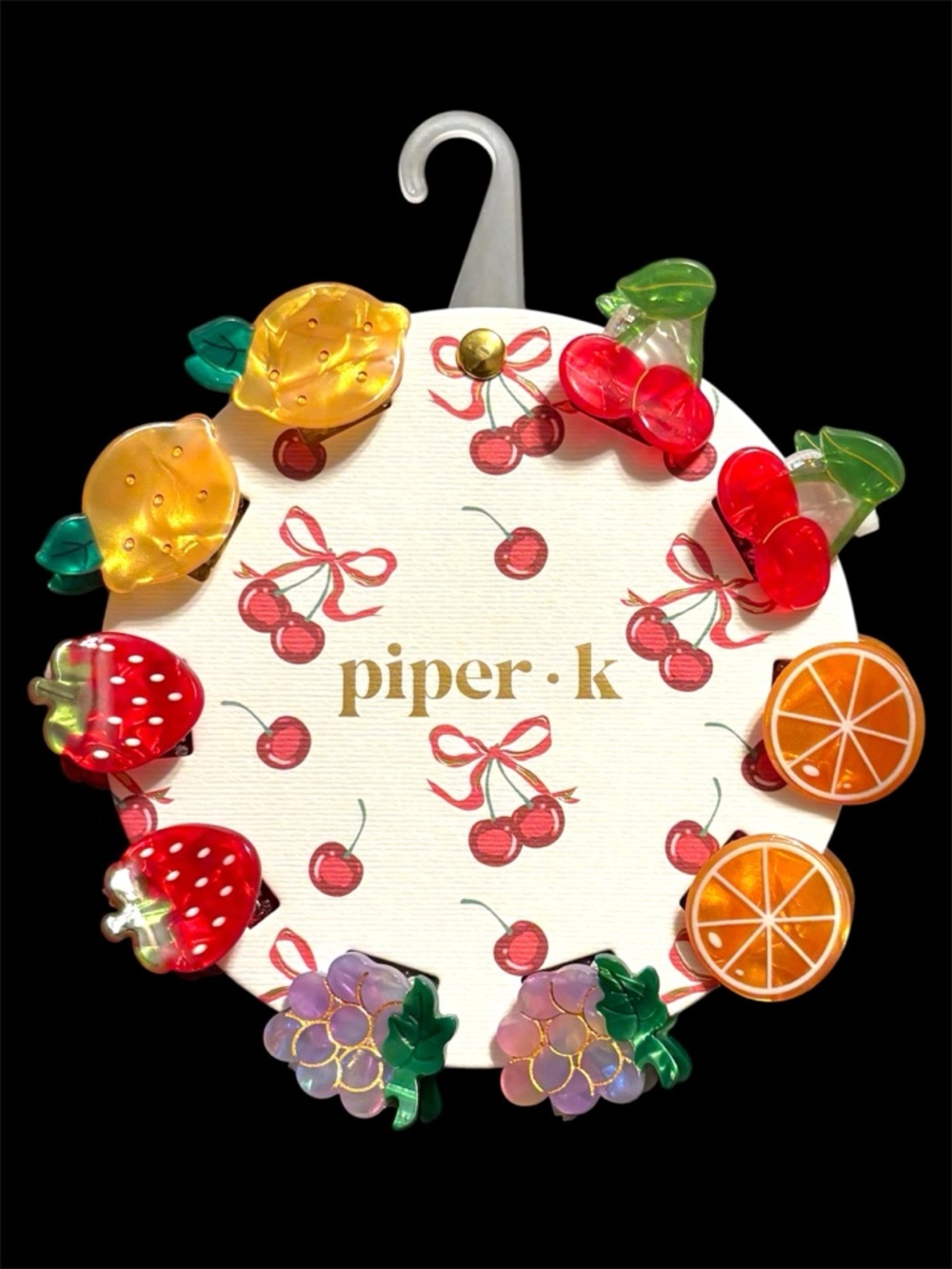 NWT•piper·k Fruit Mix Hair Clip 10 piece Set